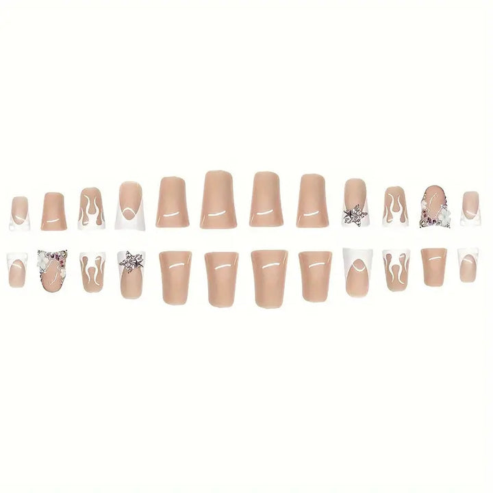 Künstlerisches 3D-Blumen-Press-on-Nageldesign Karnz