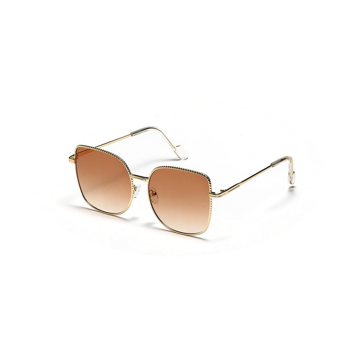 Damen modische oversized Designer-Sonnenbrille mit facettenreichem Rahmen Karnz