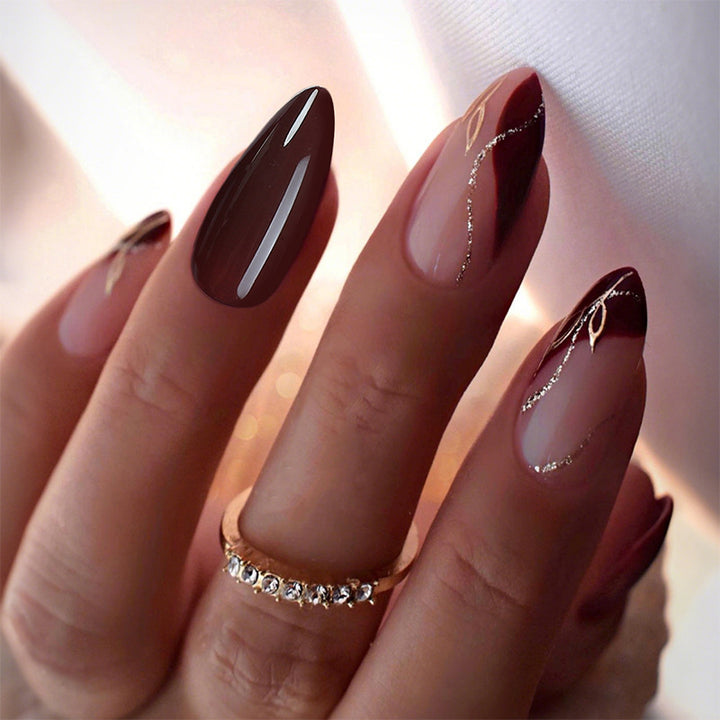 Elegantes Press-On-Nagelset mit einzigartigen Marmor- und Farbverlaufsmustern Karnz