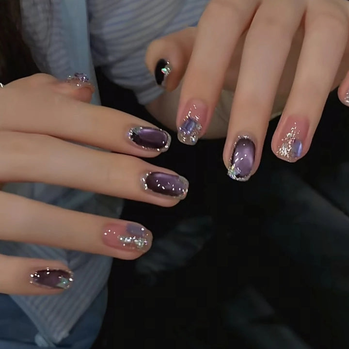 Dekorative Glitter Ombre Nagelverlängerungen