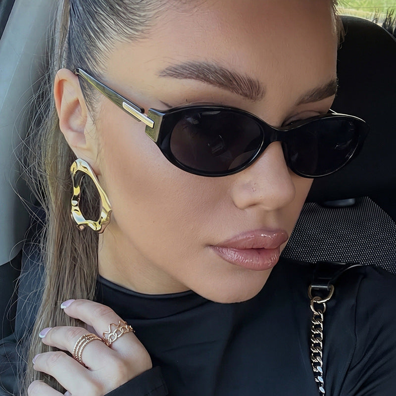 Damen cat-eye Sonnenbrille mit robustem Rahmen und polarisierenden Gläsern Karnz