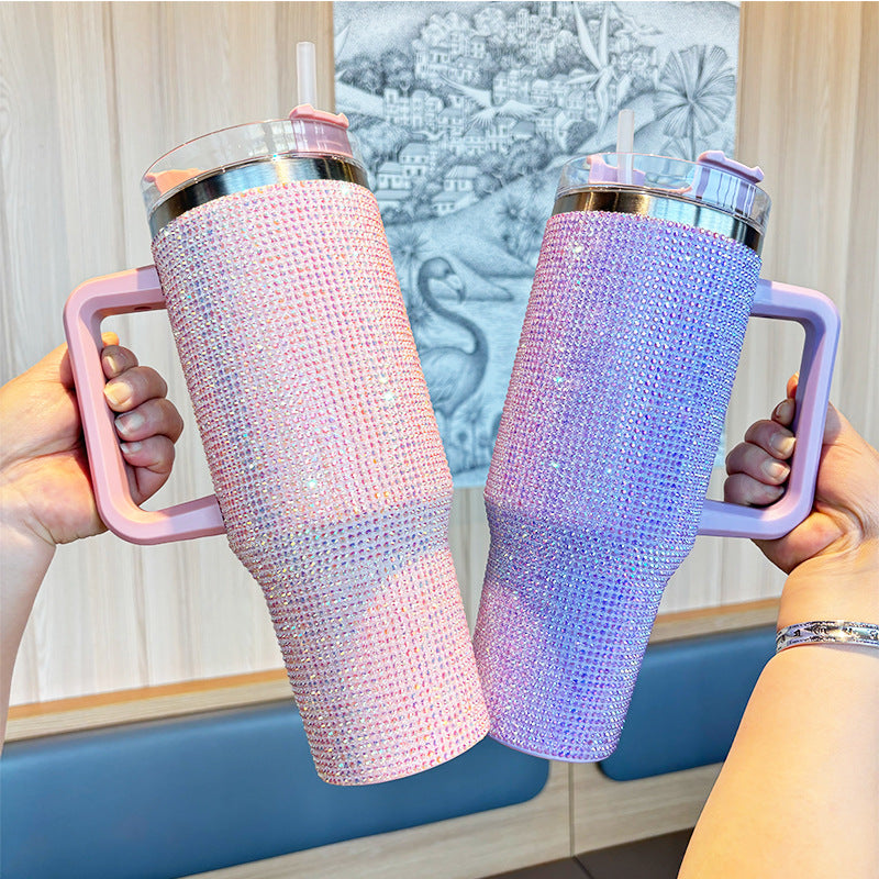 Damen Glitzernde Trinkflasche mit großem Volumen und ergonomischem Griff Karnz