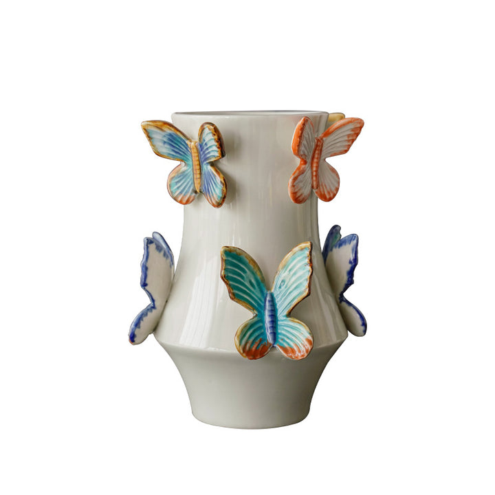 Dekorative Blumenvase mit Schmetterlingen Karnz