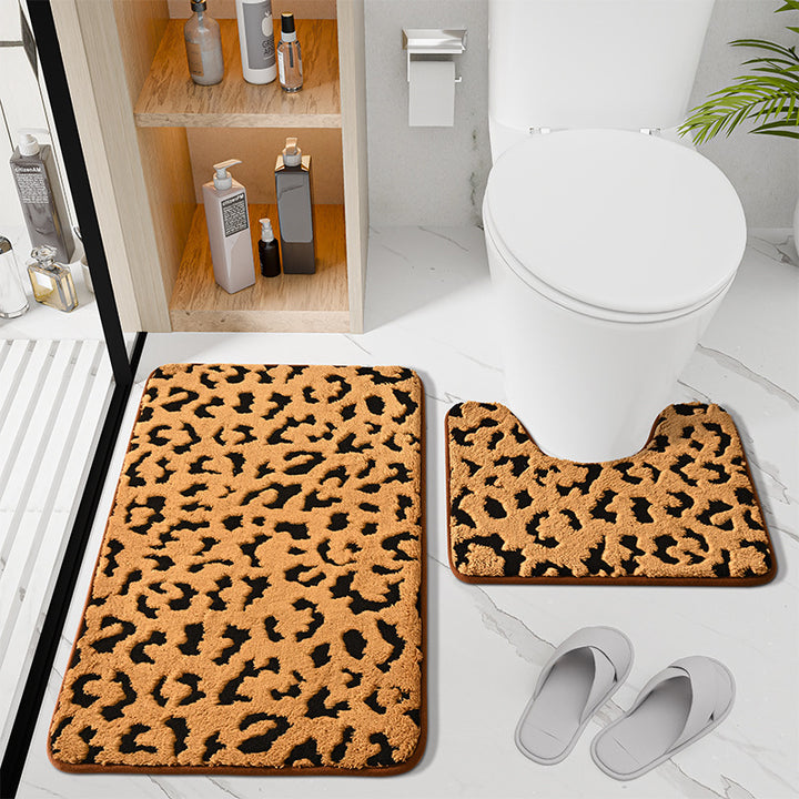 Luxuriöser weicher Leopardenmuster-Badetuch-Set