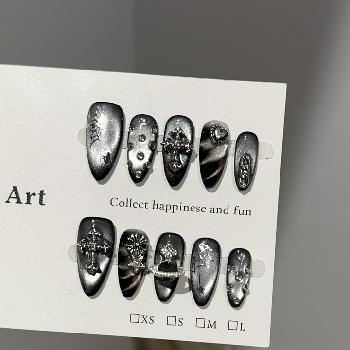 Gothic-Themen Press-On Nagelkunst Set