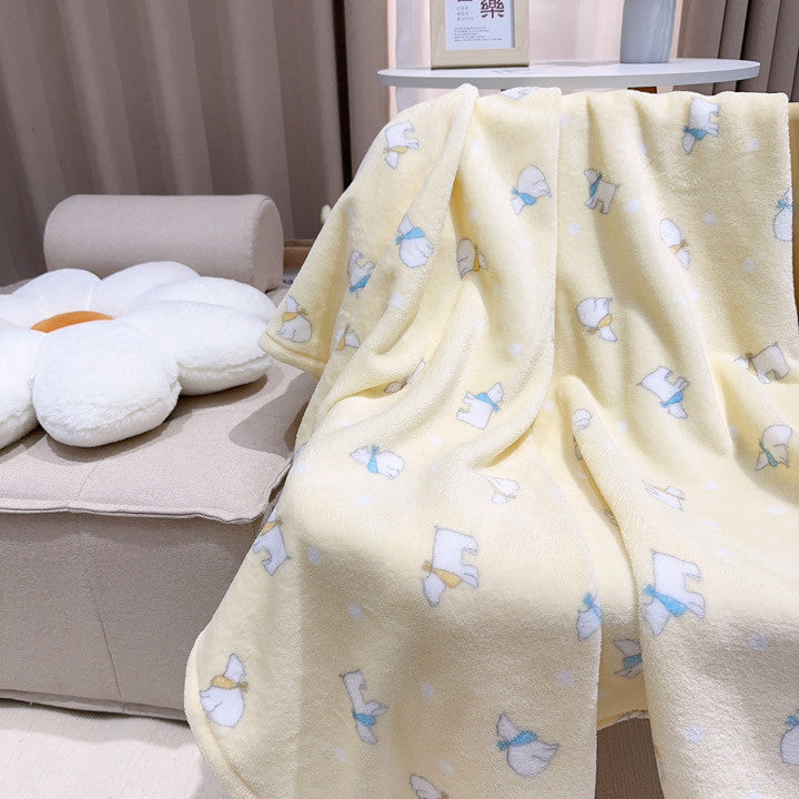 Plüsch-Tier-Motiv-Fleece-Wurfdecke