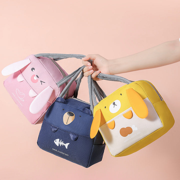 Niedliche, tierisch inspirierte, isolierte Lunch-Tasche