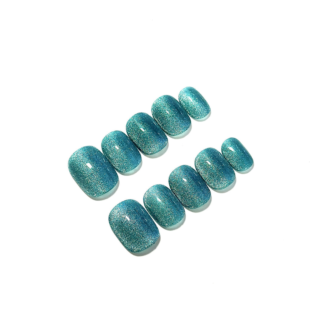 Premium Press-On Nail Art Set mit glitzerndem Finish