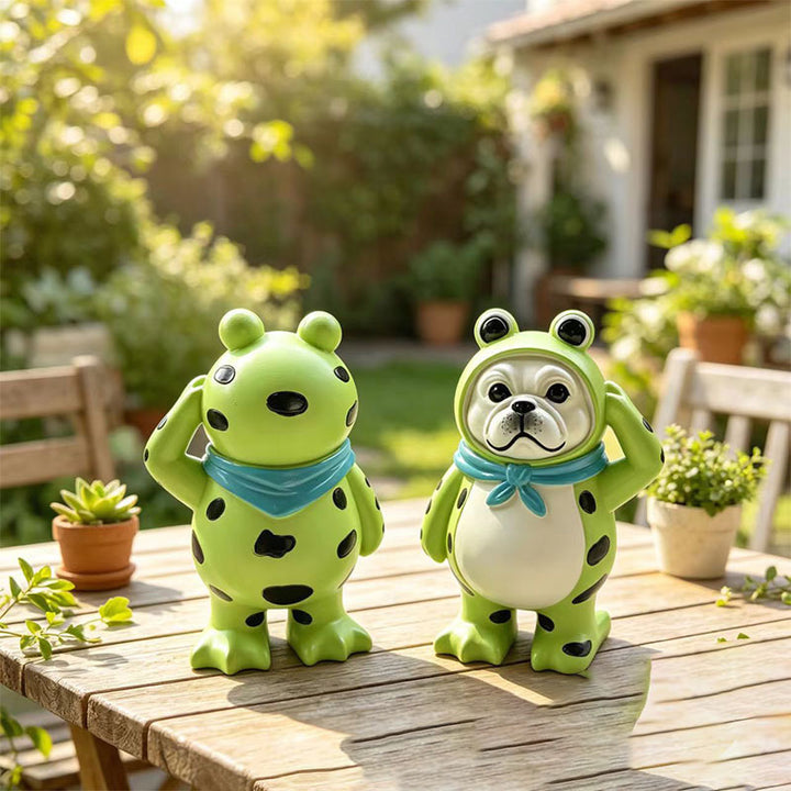 Dekorative Hundefigur mit Froschmotiv Karnz