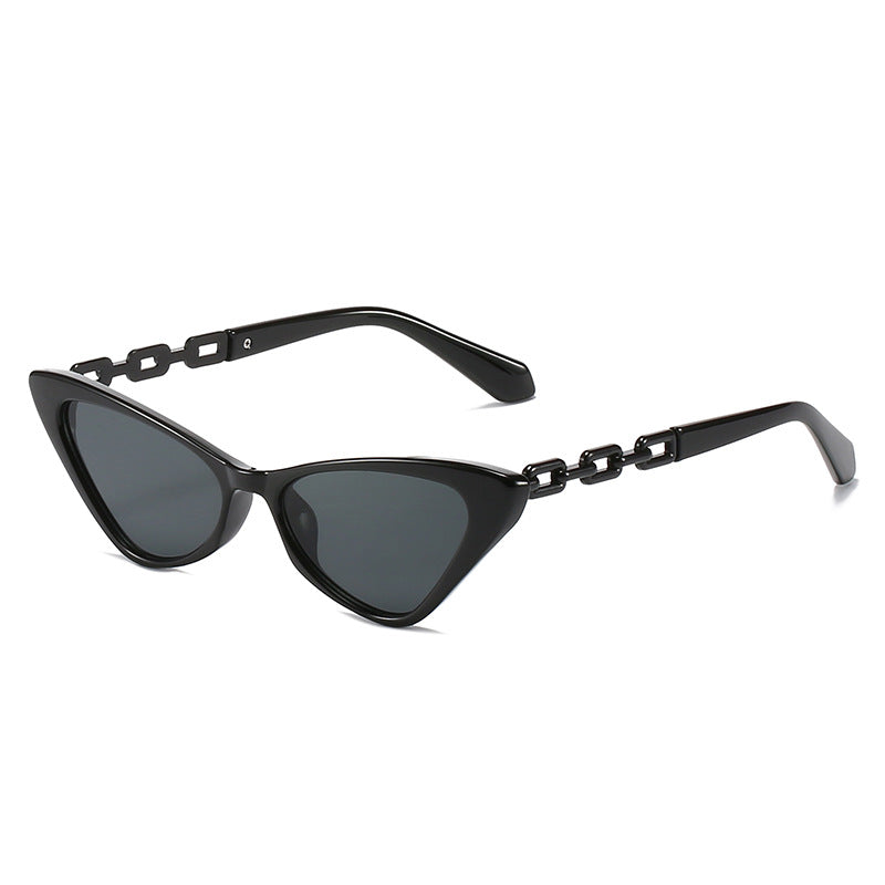 Damen Cat-Eye Sonnenbrille mit stilvollen Kettenakzenten Karnz