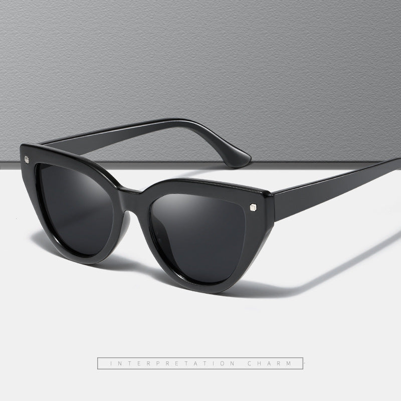 Damen Cat-Eye Sonnenbrille mit markantem Tierschrift-Muster Karnz