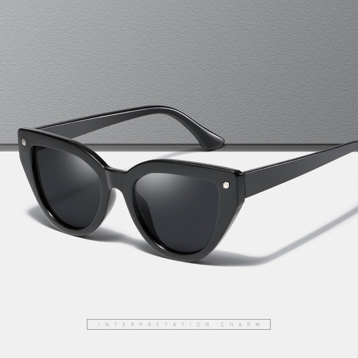 Damen Cat-Eye Sonnenbrille mit markantem Tierschrift-Muster Karnz