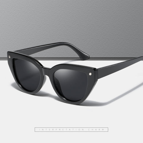 Damen Cat-Eye Sonnenbrille mit markantem Tierschrift-Muster Karnz
