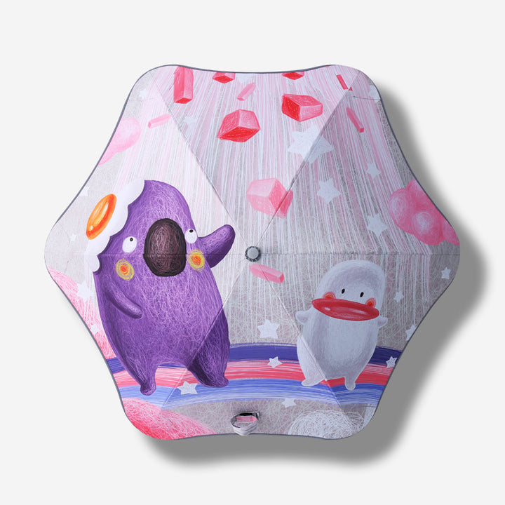 Damen Faltregenschirm mit tierischem Motiv und sicherem Handgriff Karnz