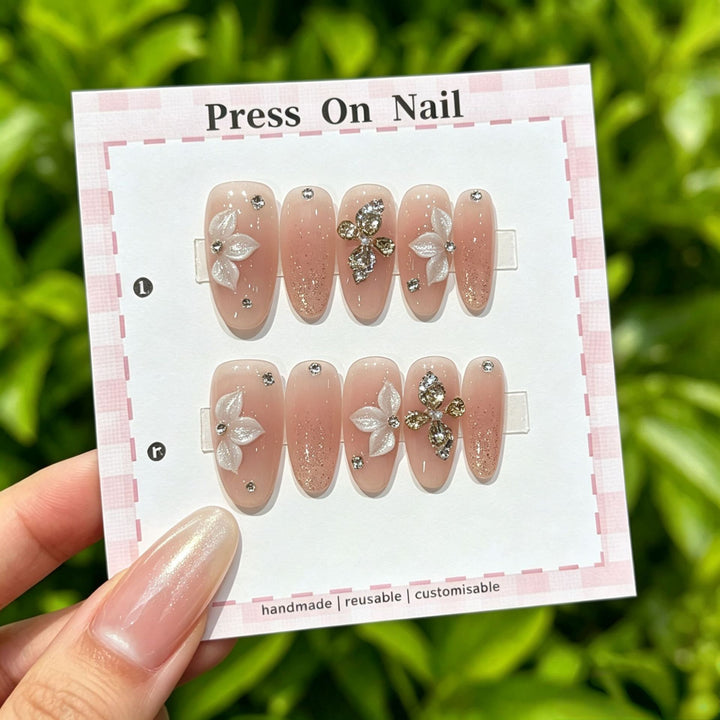 Anpassbare Glitter-Akzent Press-On Nägel