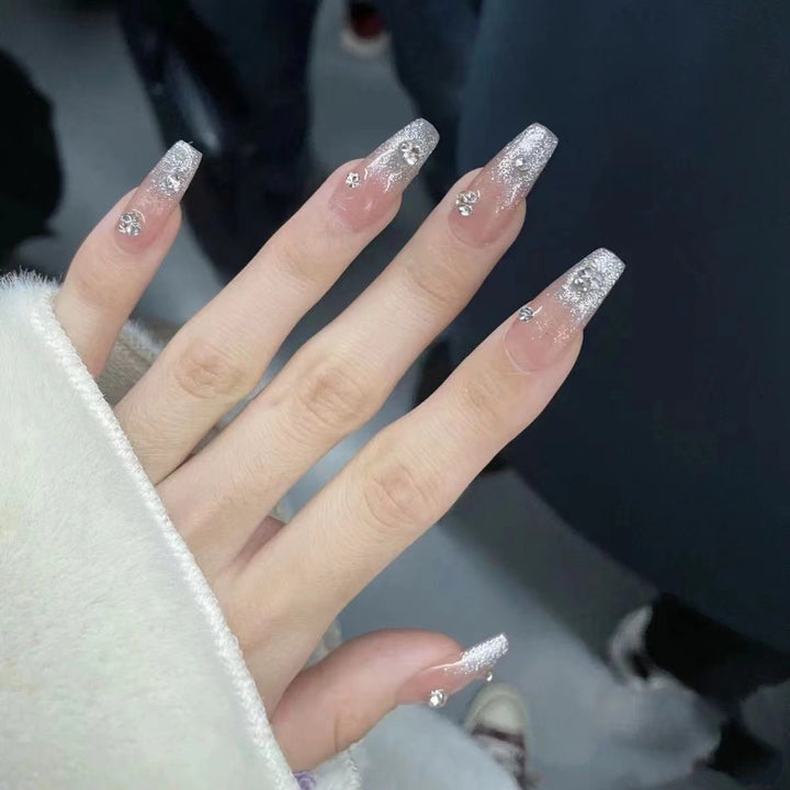 Glamouröse Strass Glitzer Press-On Nägel