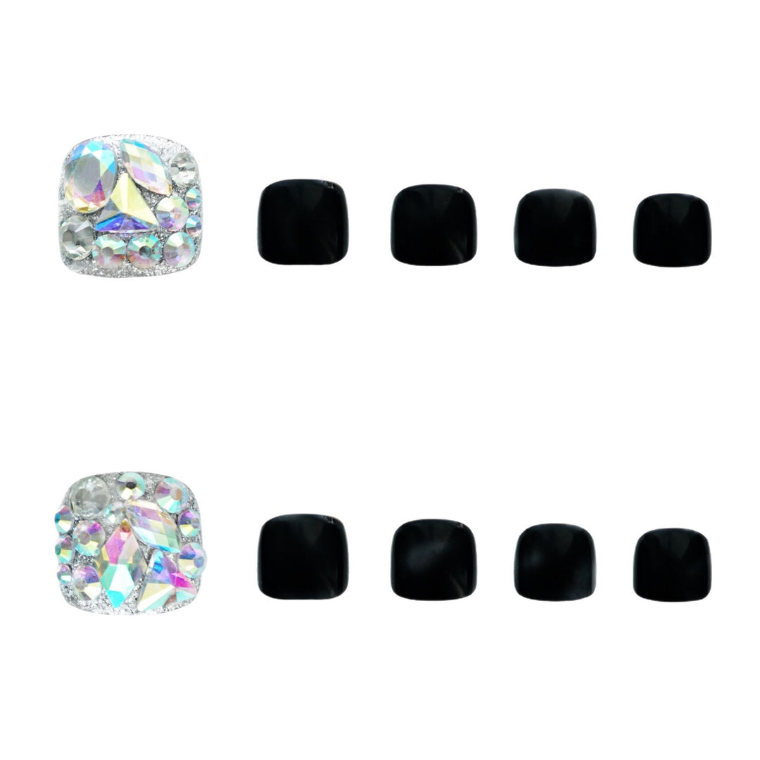 Premium Strass- Verzierte Press-On Fußnagel Set Karnz