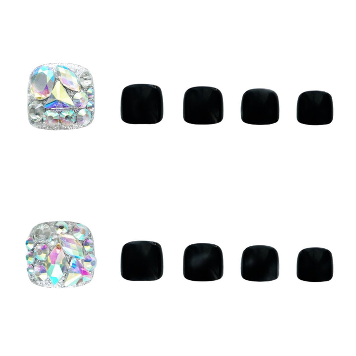 Premium Strass- Verzierte Press-On Fußnagel Set Karnz