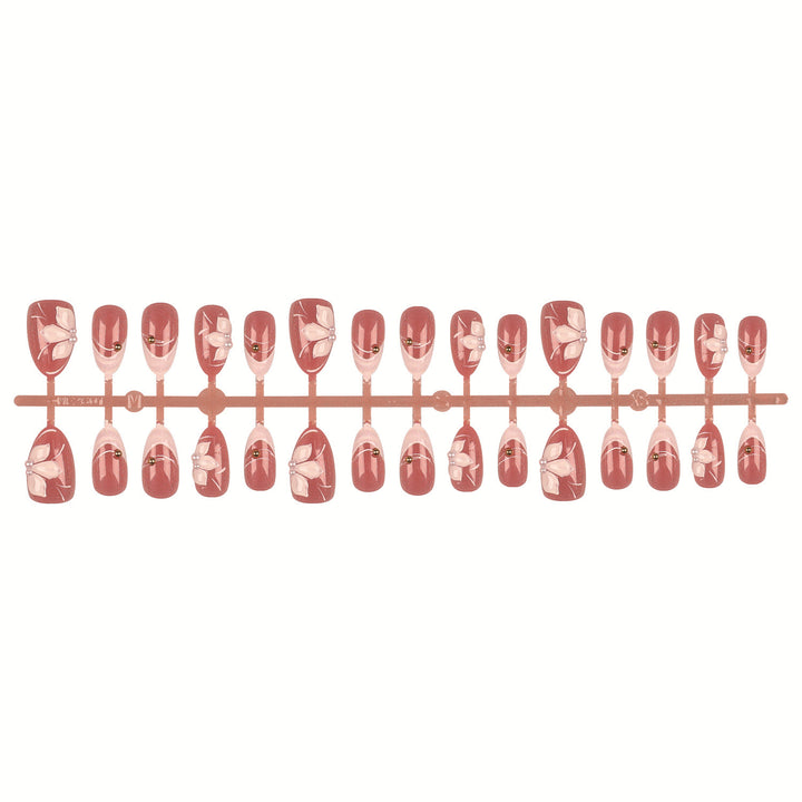 Florales dekoratives Press-On-Nagelset