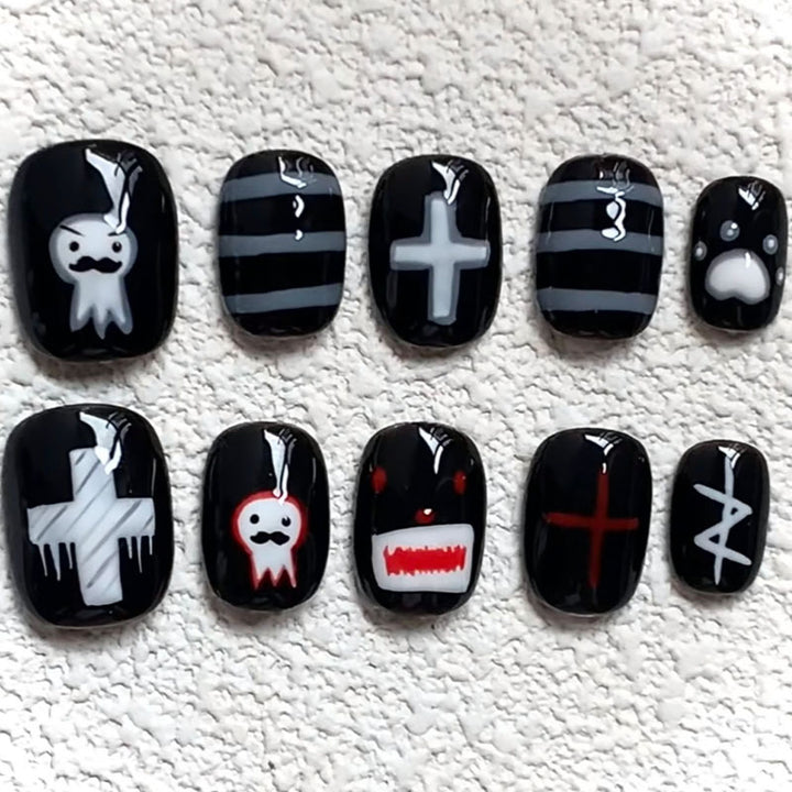 Dekorativer Press-On Nagelset Karnz