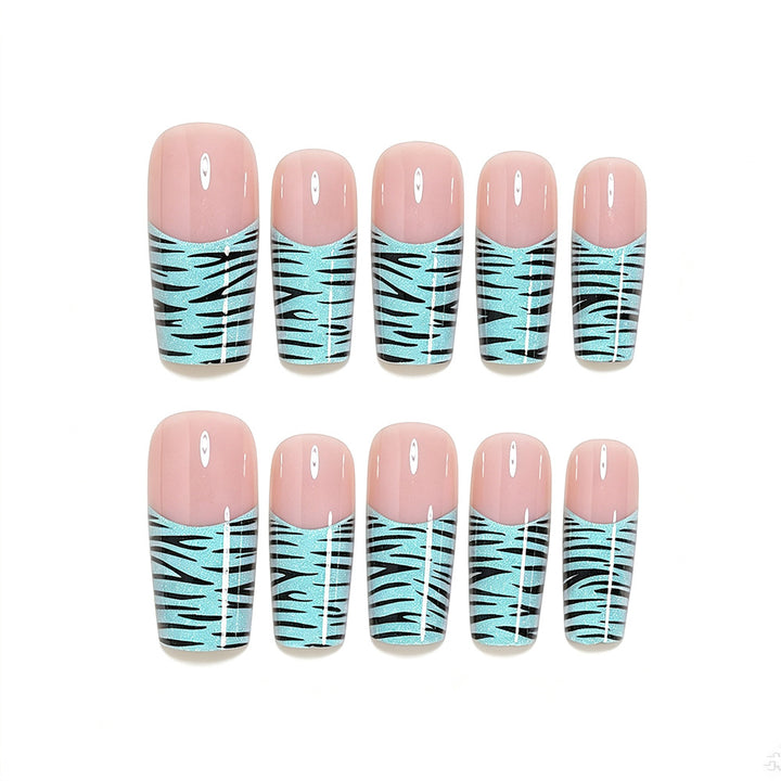 Künstlerische Lange Französische Spitze Nagelkunst Wickel Karnz