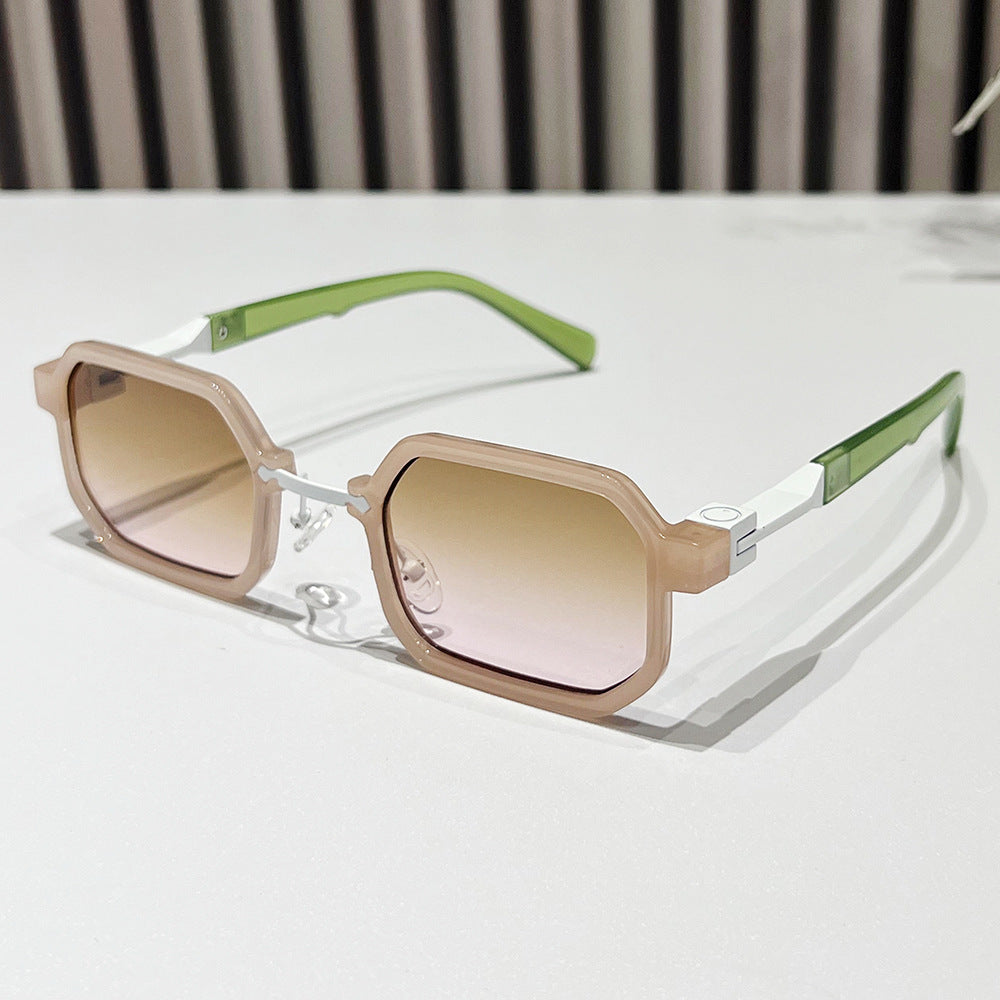 Moderne geometrische rechteckige Sonnenbrille Karnz