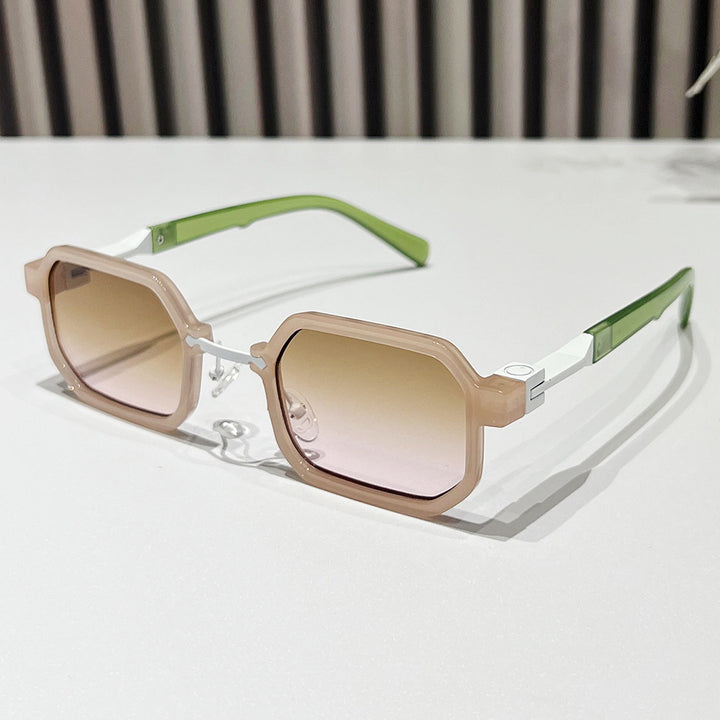 Moderne geometrische rechteckige Sonnenbrille Karnz