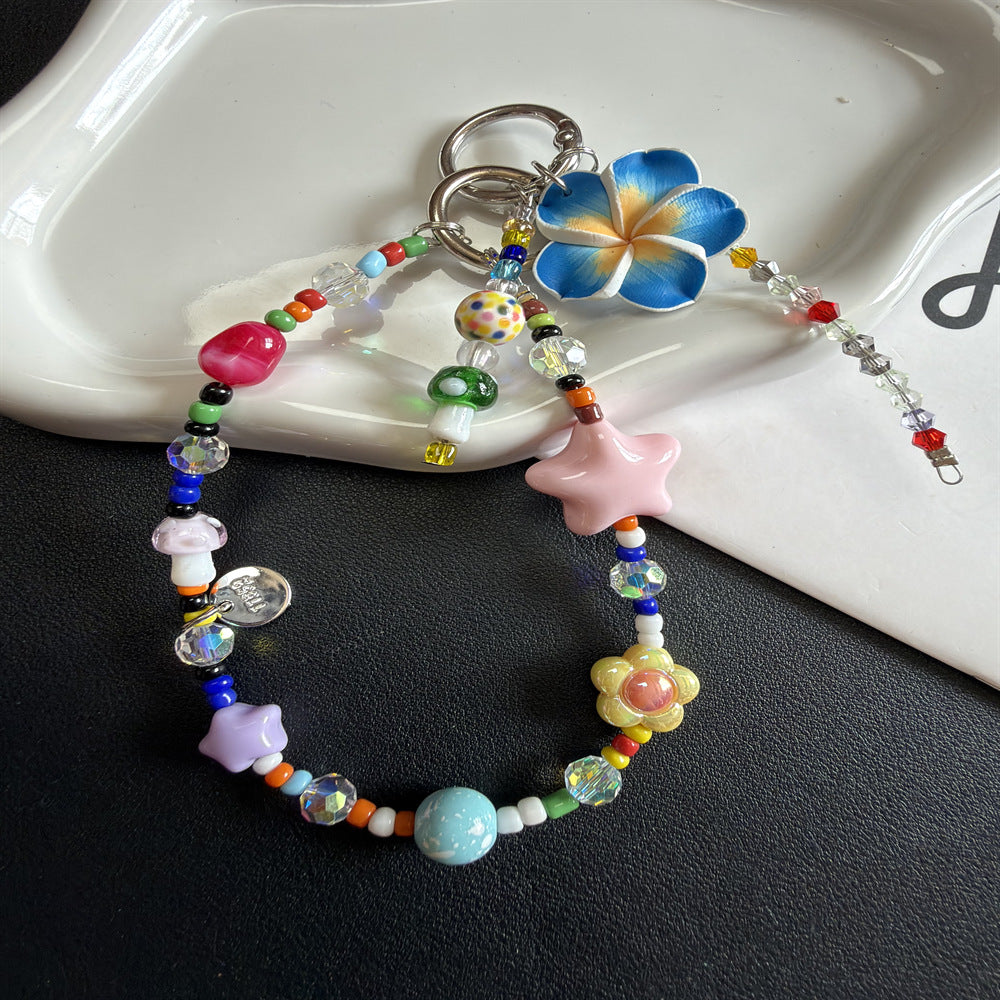 Bunte Perlen Charm Schlüsselanhänger Halter Karnz