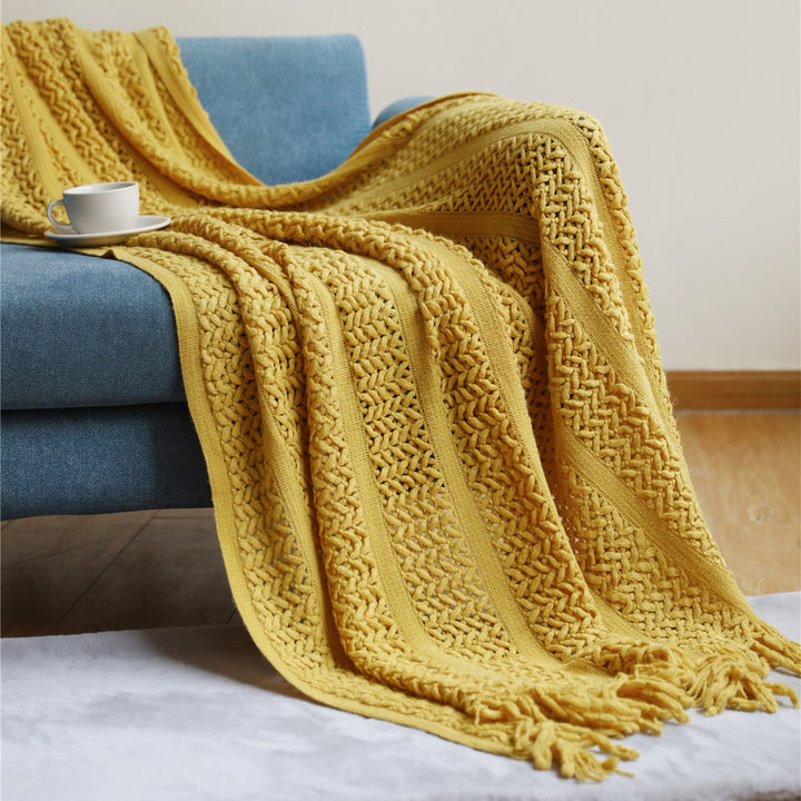 Gemütliche Strickwurfdecke
