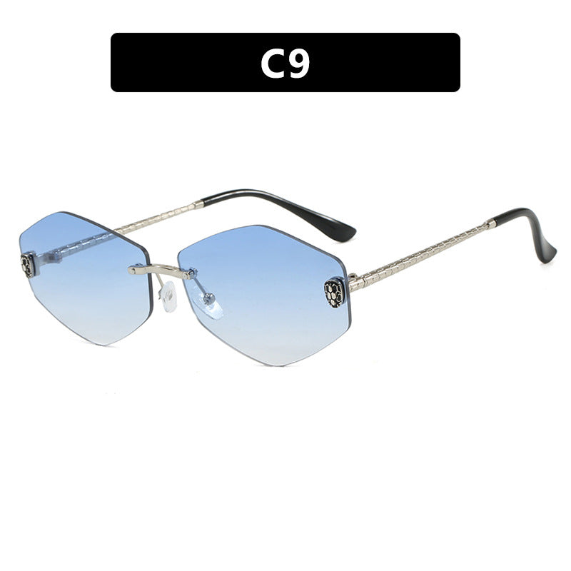Damen geometrische Sonnenbrille im modernen Design mit elegantem Metallrahmen Karnz