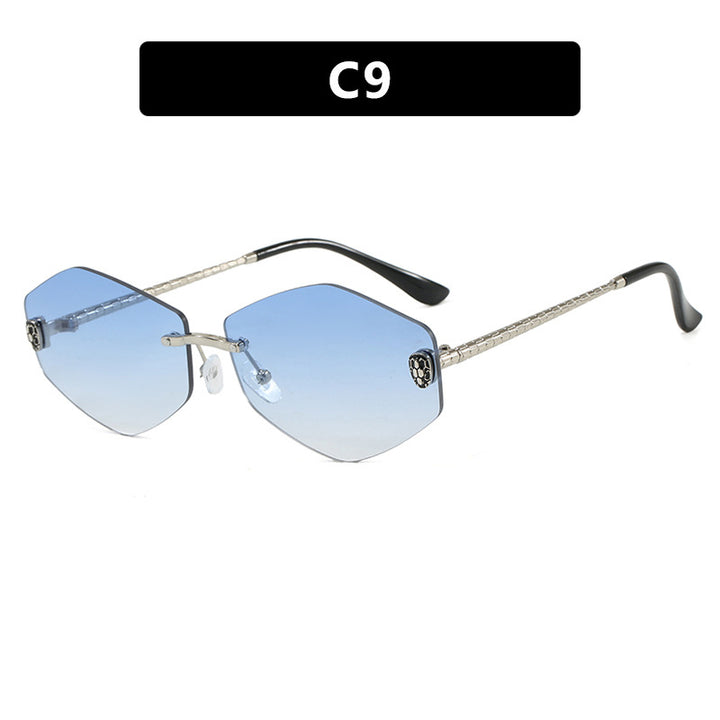 Damen geometrische Sonnenbrille im modernen Design mit elegantem Metallrahmen Karnz