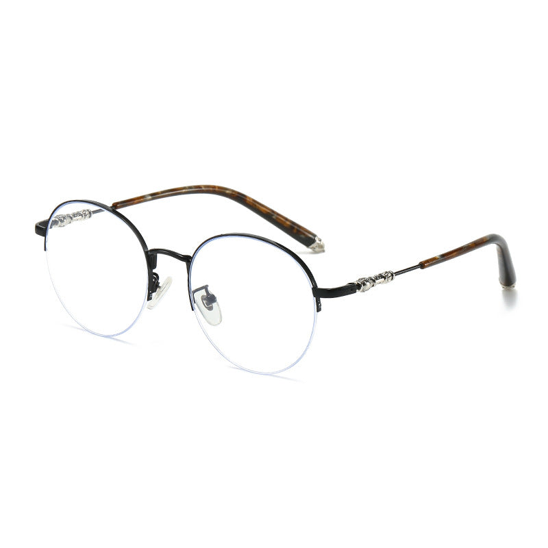 Damen runde Sonnenbrille mit elegantem Metallrahmen und komfortablen Nasenpads Karnz