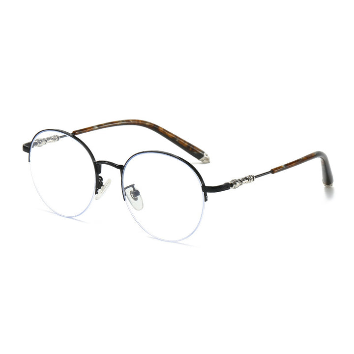 Damen runde Sonnenbrille mit elegantem Metallrahmen und komfortablen Nasenpads Karnz