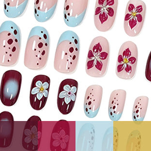 Künstlerische florale Acryl-Nagelverlängerungen Karnz
