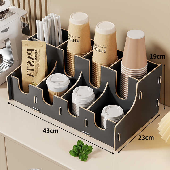 Modular gestufter Theken-Kaffetassen-Deckel und Strohhalm-Organizer