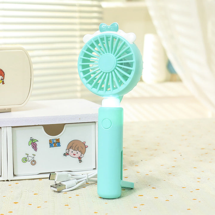 Damen Tragbarer Handventilator mit LED-Beleuchtung und süßem Tierdesign Karnz