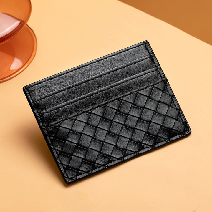 Woven Leather Card Holder Karnz