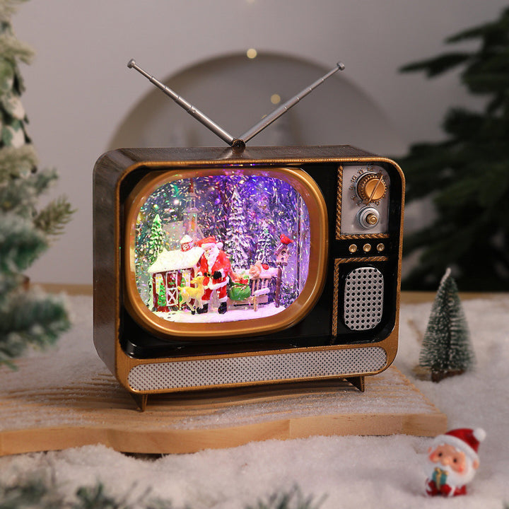 Nostalgisches Weihnachtsfernseher-Dekor Karnz