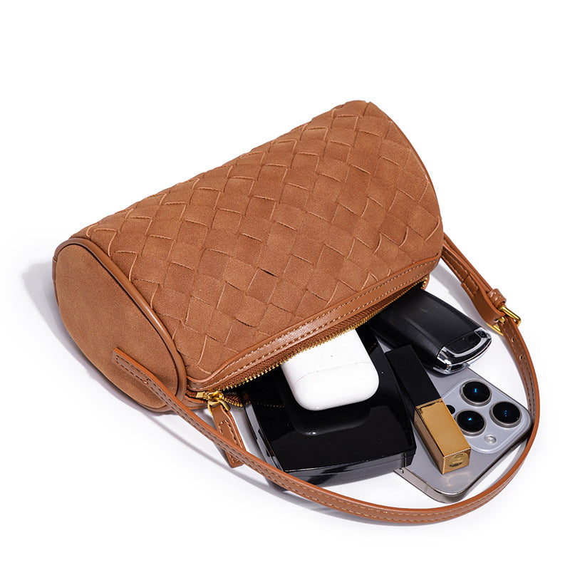 Geflochtene Wildleder-Handtasche Karnz