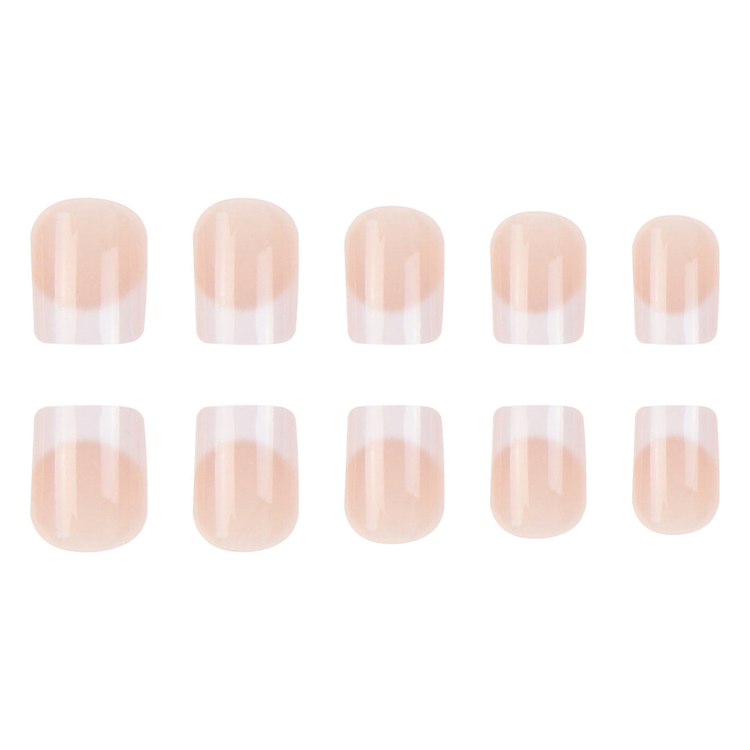 Elegantes French Tip Press-On-Nagelset Karnz