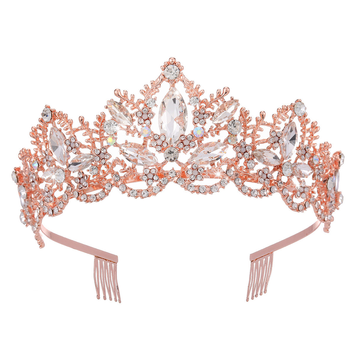 Damen Glamouröse Tiara mit funkelnden Kristallverzierungen Karnz