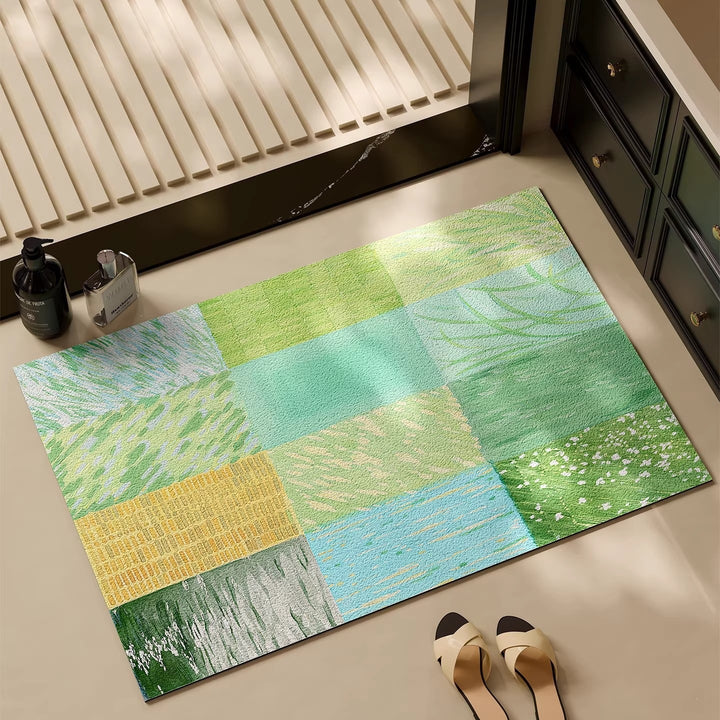 Strukturierte Patchwork-Badmatte