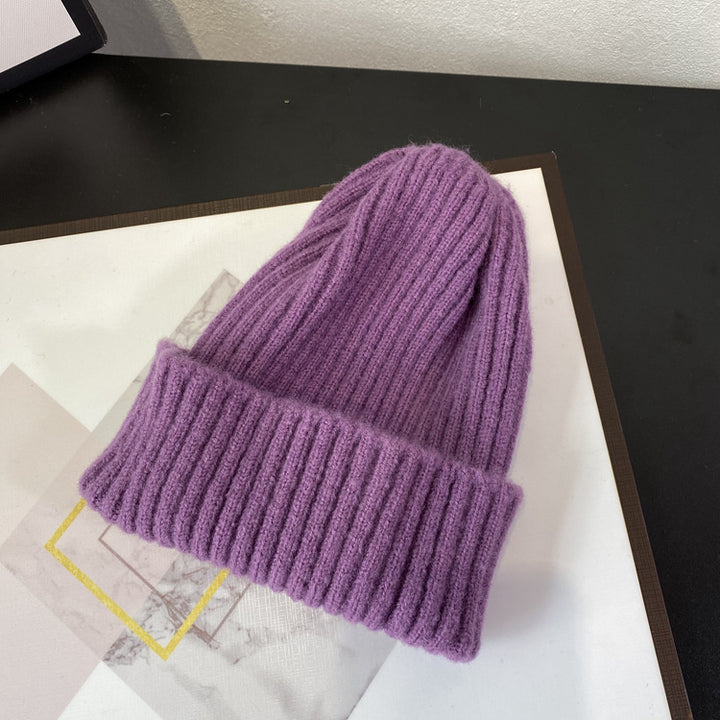 Warme gerippte Strickmütze