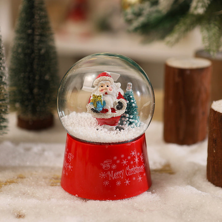 Schneekugel mit Weihnachtsmann und Tannenbaum Karnz