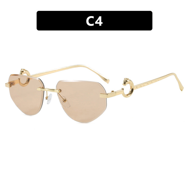 Damen trendige schicke Sonnenbrille im modernen Design mit filigranem Metallrahmen Karnz