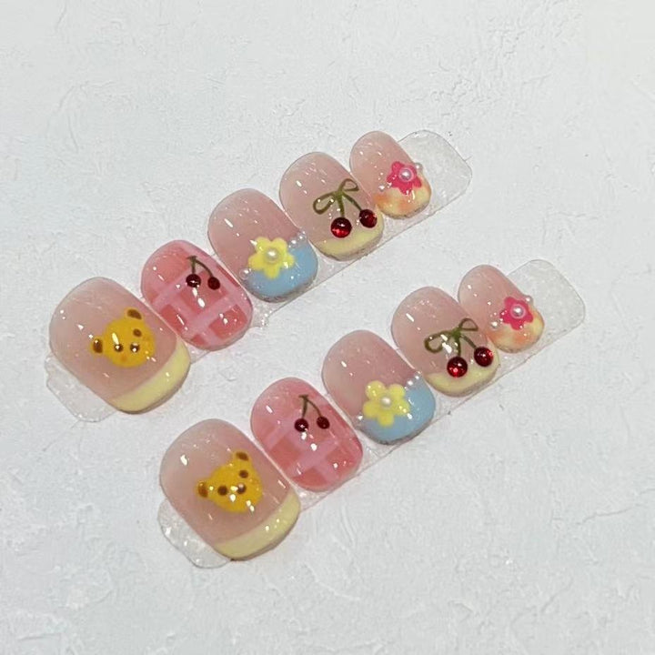 Verspielt Charakterdesign Press-On Nagelset Karnz