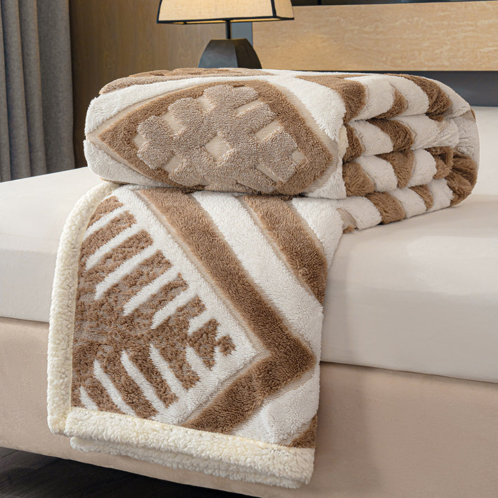 Geometrisches Muster Fleece Decke