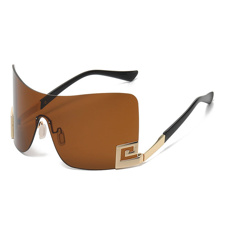 Damen Oversized Shield-Sonnenbrille mit extravagantem Design Karnz