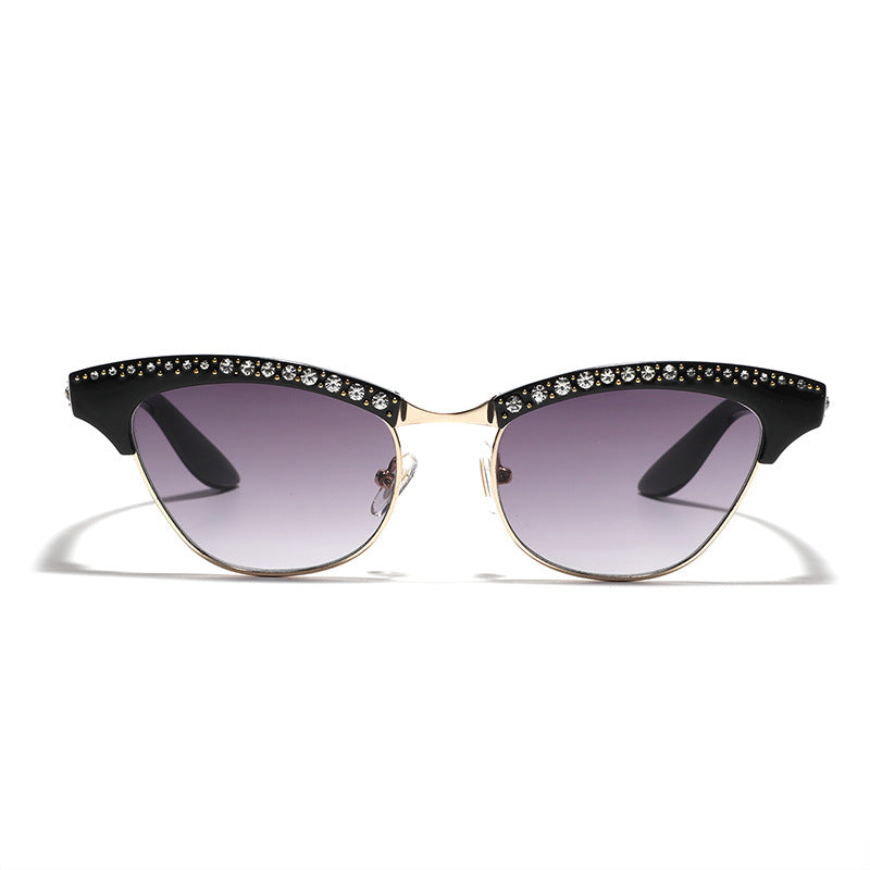Damen Katzenaugen Brille mit eleganten Glitzerdetails Karnz