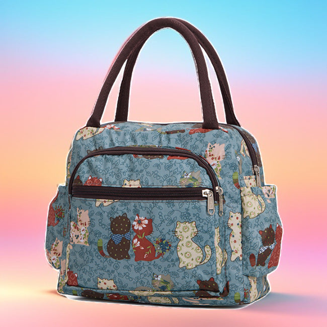 Isolierte Katzenmuster-Lunch-Kühltasche Karnz